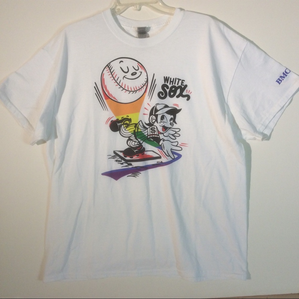 MLB Chicago White Sox Pride Night T Shirt BMO Baseball Rainbow Graphic Tee